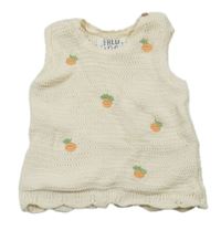 Smetanová svetrová podšitá vesta s pomeranči F&F