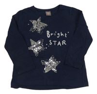 Tmavomodré triko s hvězdami a nápisem Little kids