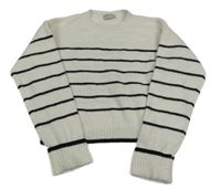 Bílo-černý pruhovaný crop svetr Matalan