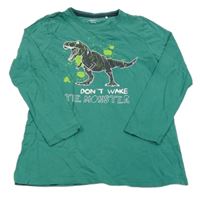 Zelené triko s dinem Yigga