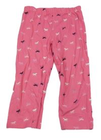 Fuchsiové crop legíny s koníky Topolino