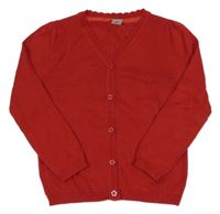 Červený propínací svetr Tu