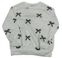 Bílá mikina s mašlemi Shein