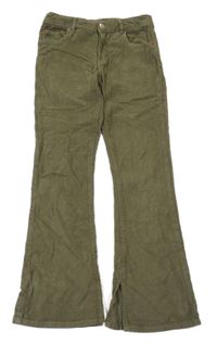 Khaki flare manšestráky Zara