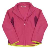Růžová fleecová propínací mikina H&M