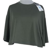 Dámské hnědé volné crop tričko Primark 
