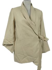 Dámský béžový sakový cardigán na zavazování