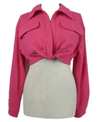 Dámská fuchsiová crop halenka Shein