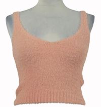 Dámský růžový crop pletený top New Look 