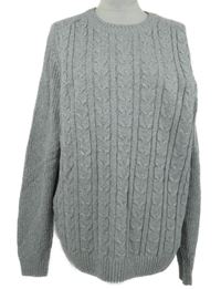 Pánský šedý vzorovaný svetr Primark 