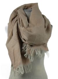 Dámská světlerůžová vzorovaná teplá šála s třásněmi 