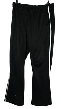 Pánské černé sportovní tepláky s pruhy 