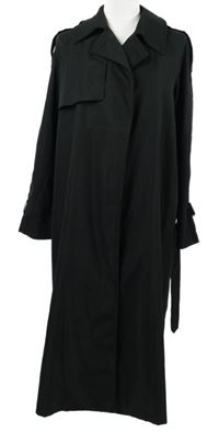 Dámský černý dlouhý kabátový cardigán Shein