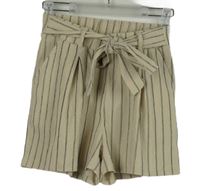 Dámské béžovo-černé proužkované kraťasy s páskem Page one young