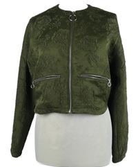 Dámská khaki vzorovaná crop lehká bunda MNG 