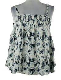 Nové - Dámský černo-šedo-bílý žabičkoý top George 