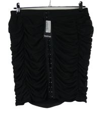 Nové - Dámská černá tylová řasená propínací sukně Boohoo 