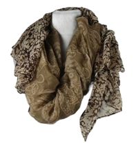 Dámská béžovo-hnědá vzorovaná šála 