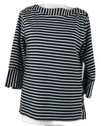 Dámské bílo-černé pruhované triko Infinity 