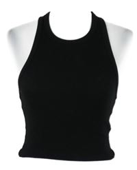 Dámský černý žebrovaný crop top FSBN 