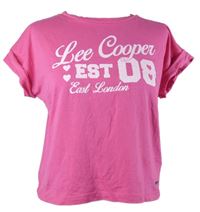 Dámské růžové tričko s logem Lee Cooper 
