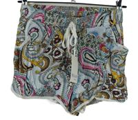 Nové - Dámské bílo-barevné vzorované volné kraťasy Miao 