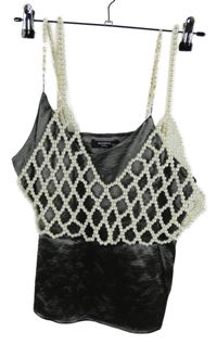 2set - Dámský břidlicový saténový top + perličkový crop top Reserved 