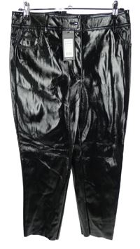 Dámské černé latexové crop kalhoty New Look 
