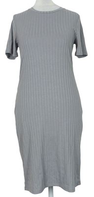 Dámské šedo-béžové žebrované šaty Primark 