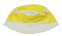 Žluto-bílý bavlněný klobouk Next