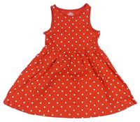 Červené puntíkaté bavlněné šaty F&F