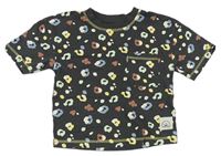 Šedé oversize tričko s barevnými flíčky Primark