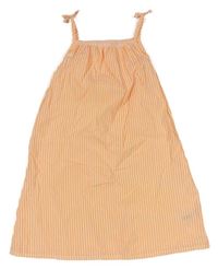 Neonově oranžovo-bílé pruhované šaty Nutmeg