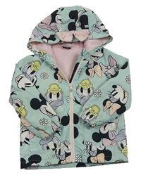 Světlemodrá šusťáková jarní bunda s Minnie a přátely s kapucí George