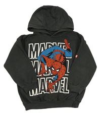 Tmavošedá mikina se Spidermanem a kapucí Marvel