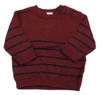 Vínový pruhovaný svetr H&M