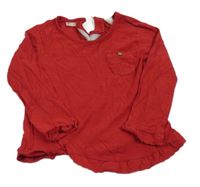 Červené triko s kapsou Zara