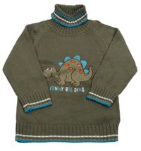 Khaki svetr s dinem a rolákem Topolino