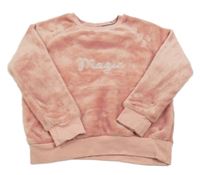 Světlerůžová chlupatá mikina s nápisem Topolino