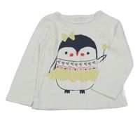 Bílé triko s tučňákem Nutmeg