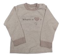 Fialovo-bílé pruhované triko s nápisem a obrázkem 