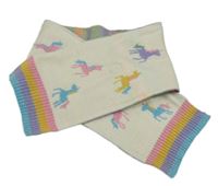 Světlebéžová šála s jednorožci a proužky M&S