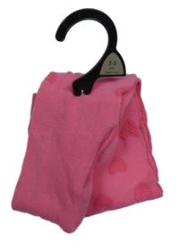 Nové - Růžové punčocháče se srdíčky 