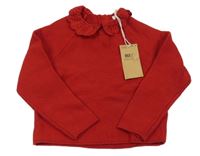 Nové - ČErvený svetr s límečkem Next