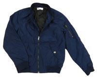 Tmavomodrý šusťákový zateplený bomber H&M