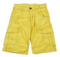 Žluté plátěné cargo kraťasy Yigga