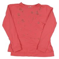 Růžová mikina s kamínky Vertbaudet