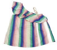 Barevný pruhovaný asymetrický top s volánem George