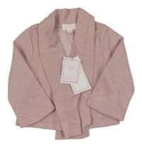 Nové - Růžový melírovaný teplákový cardigan Pumpkin patch