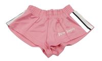 Růžovo-bílé sportovní kraťasy s logem Palm Angels